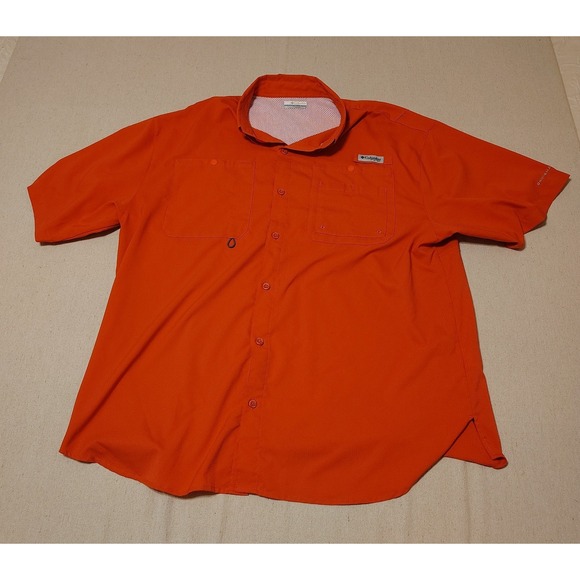 Columbia Other - Columbia PFG Mens XL Orange Short Sleeve Fishing Shirt Omni-Shade Ripstop Vent